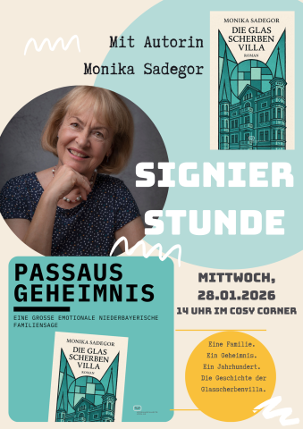 Signierstunde mit Monika Sadegor "Die Glasscherbenvilla"